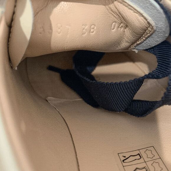 Gucci Falacer Patent Leather Sneakers 38 White Red Blue Bee Crystal Low Top - Picture 10 of 11